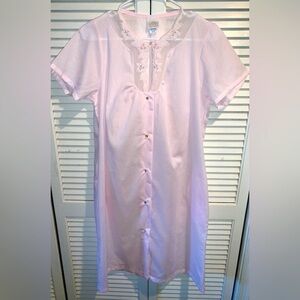 Katz Vintage Pale Pink House Coat Robe nightgown Medium